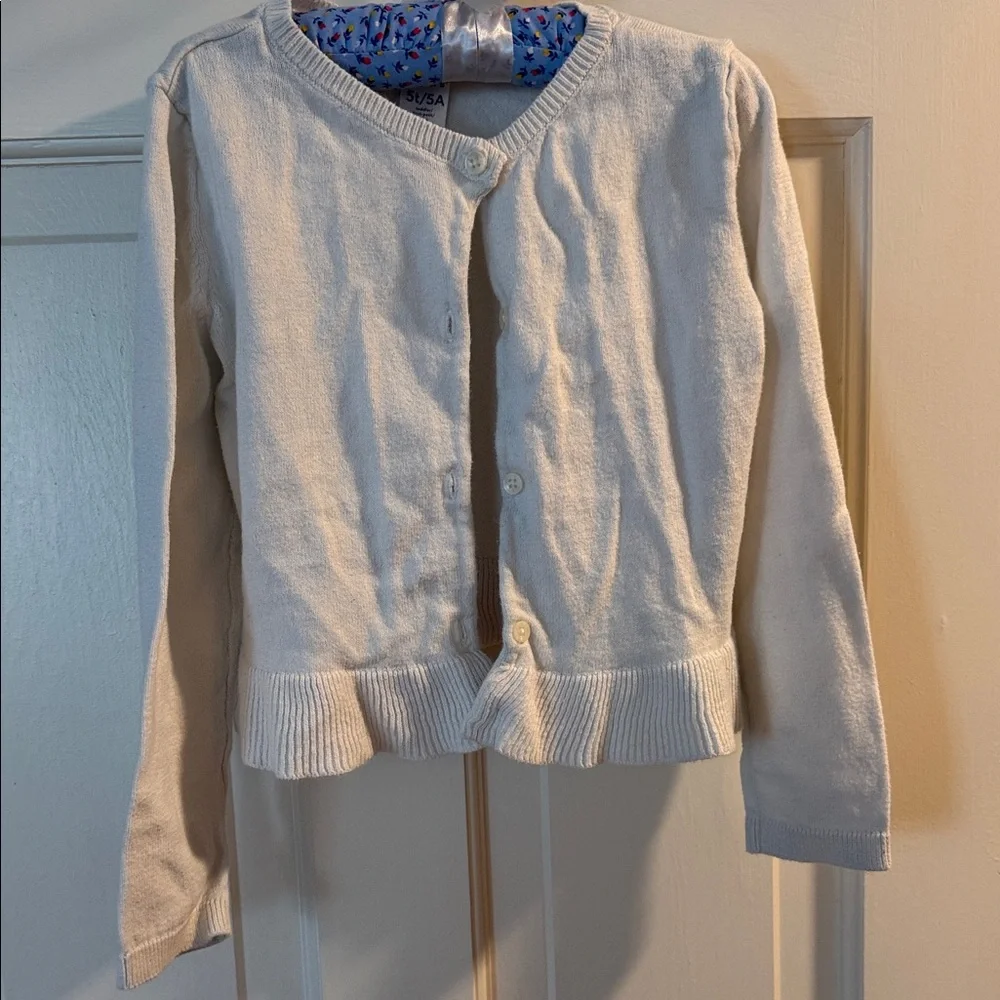 Carter's Cream Knit Button Up Cardigan 5T 100% cotton - Picture 1 of 8